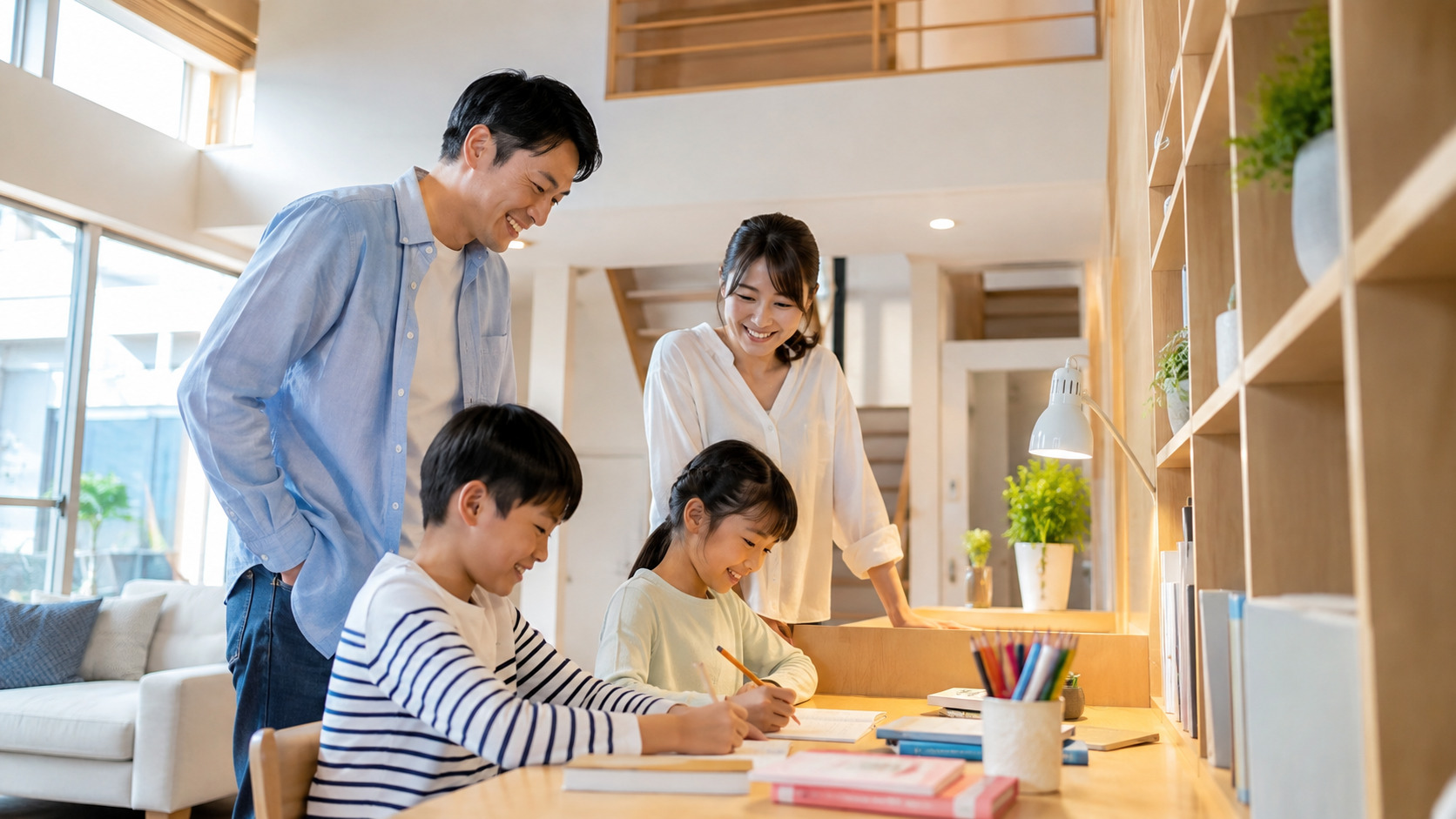 子育て家族が住まいを検討するイメージ